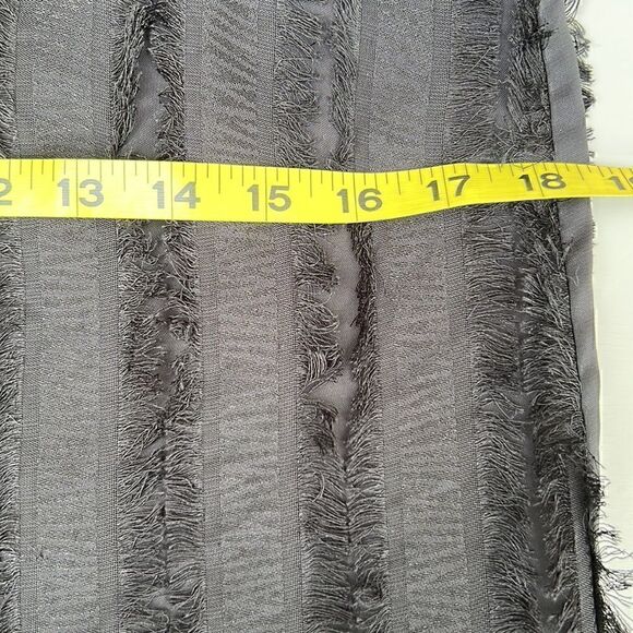 NWT Anthropologie Eri +Ali Black Fringed Asymmetrical Slip Midi Dress size S - Picture 8 of 12